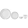 HANDMADE CERAMIC DINNERWARE SET (WHITE,16 PIECES)Floral - Image 4