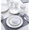 HANDMADE CERAMIC DINNERWARE SET (WHITE,16 PIECES)Floral - Image 3