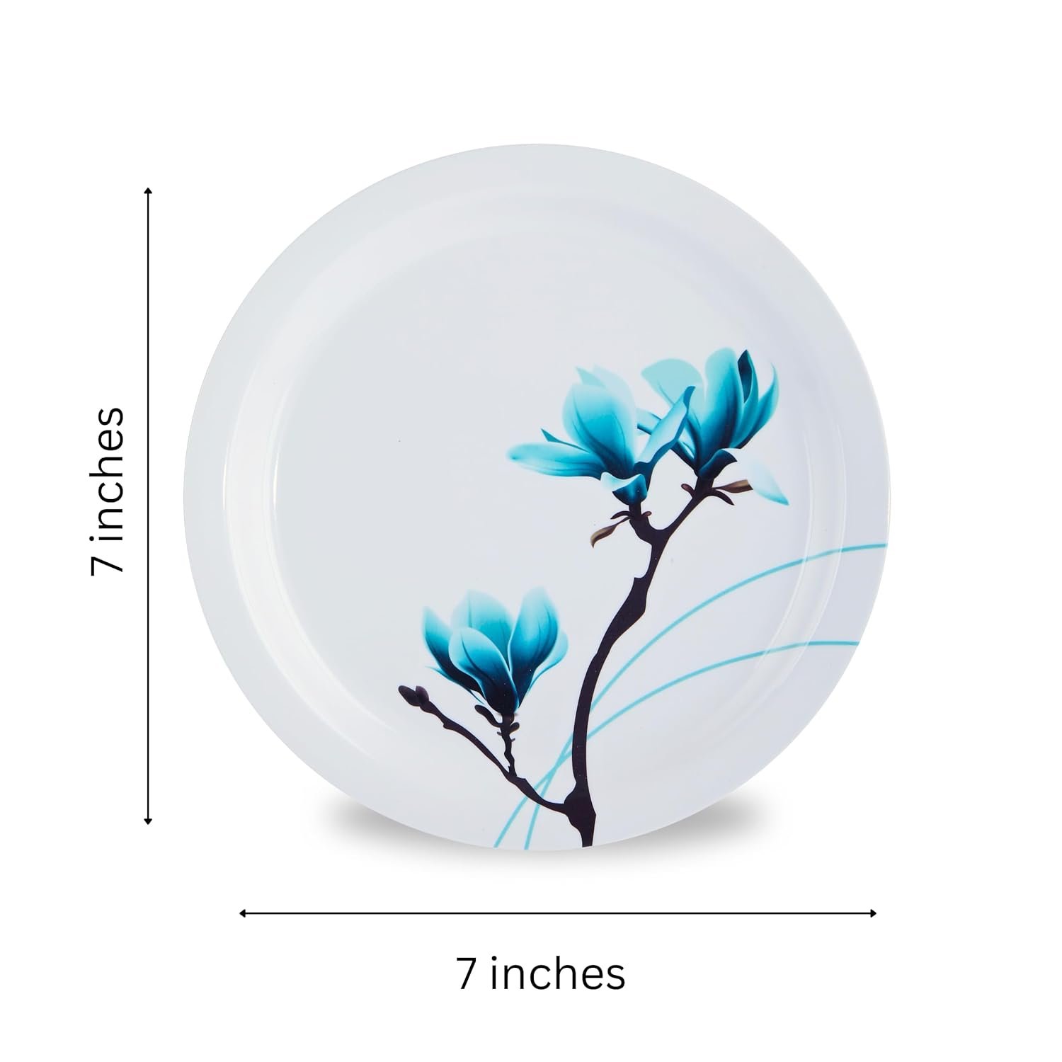 Ceramic Quarter Plates | Round Half Ceramic Plates Set| Microwave Safe | Break Resistant | Plates for Snacks, Lunch, Dinner | Plates for home, Office, Restaurant | Set of 12 | 7 Inch's (Sea green) - Image 3