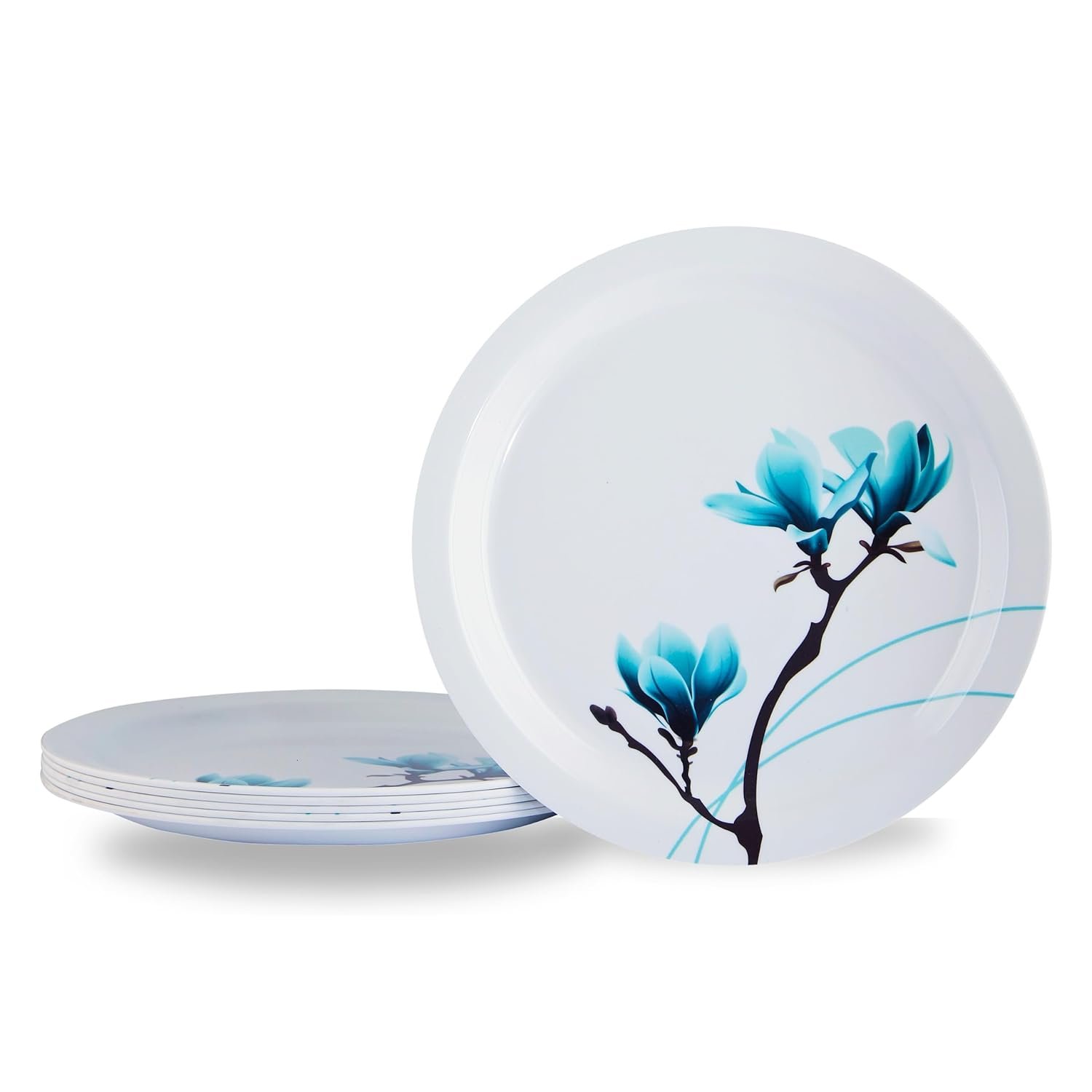 Ceramic Quarter Plates | Round Half Ceramic Plates Set| Microwave Safe | Break Resistant | Plates for Snacks, Lunch, Dinner | Plates for home, Office, Restaurant | Set of 12 | 7 Inch's (Sea green) - Image 4