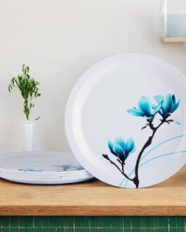 Ceramic Quarter Plates | Round Half Ceramic Plates Set| Microwave Safe | Break Resistant | Plates for Snacks, Lunch, Dinner | Plates for home, Office, Restaurant | Set of 12 | 7 Inch’s (Sea green)