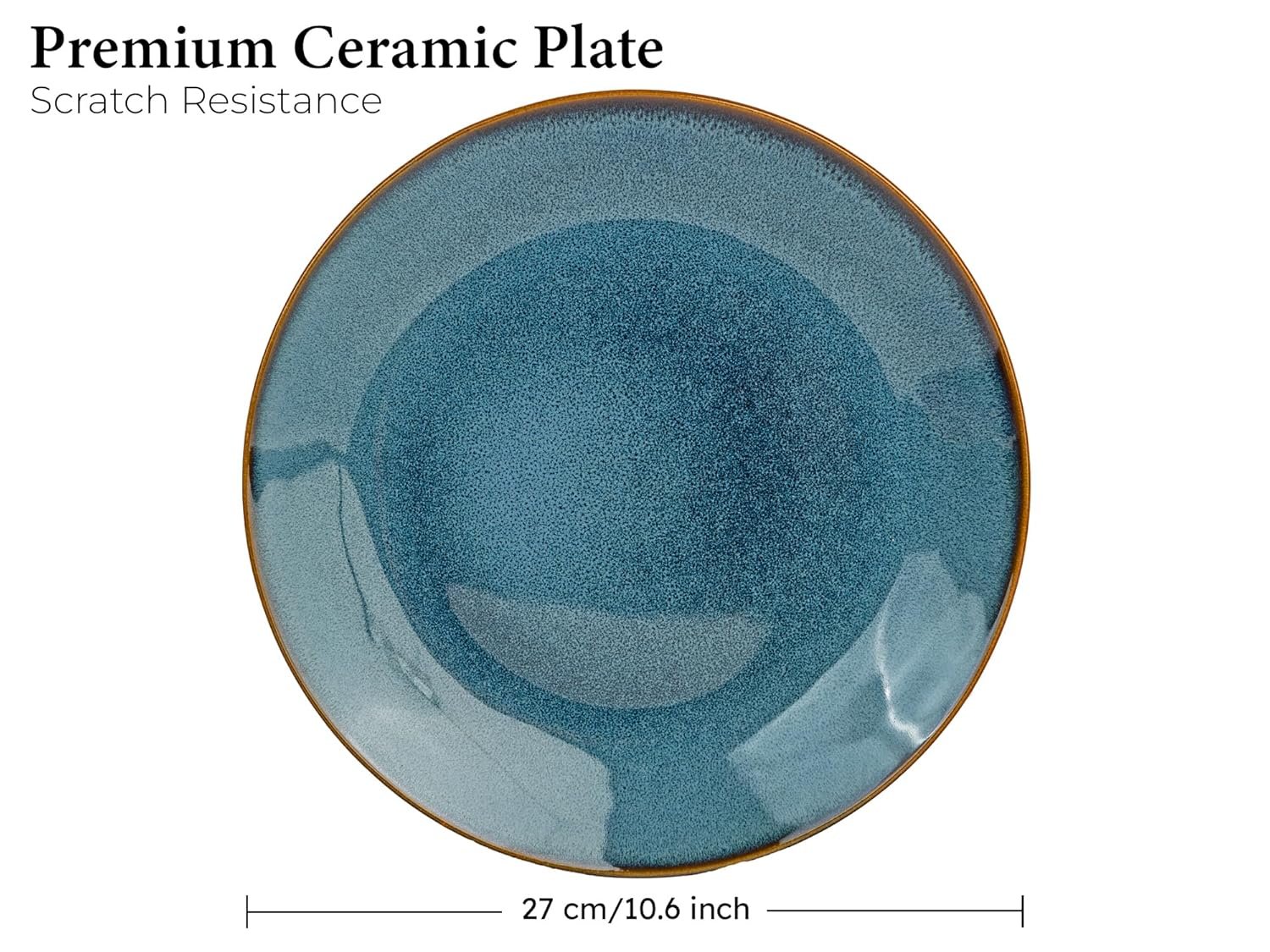 Ceramic Plates Set |Serving for 4, Microwave and Dishwasher Safe, Bone-ash Free, Full Plate Set Crockery for Dining and Gifting, Greenish Blue - Image 7
