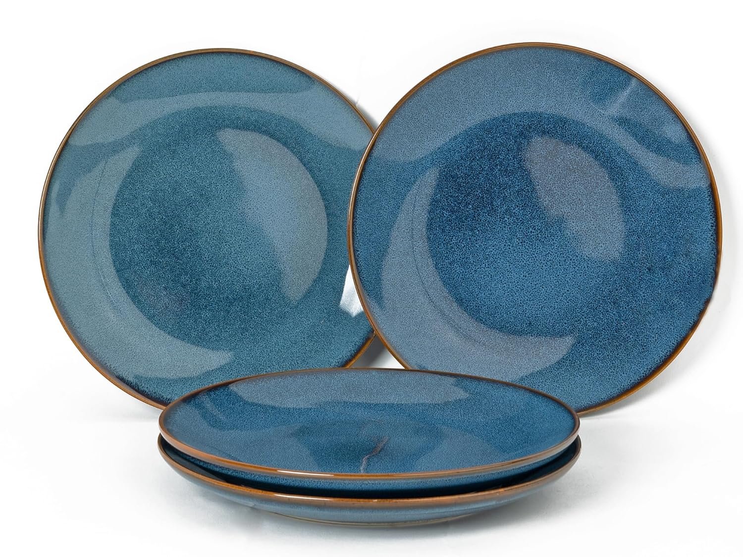 Ceramic Plates Set |Serving for 4, Microwave and Dishwasher Safe, Bone-ash Free, Full Plate Set Crockery for Dining and Gifting, Greenish Blue - Image 4